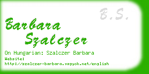 barbara szalczer business card